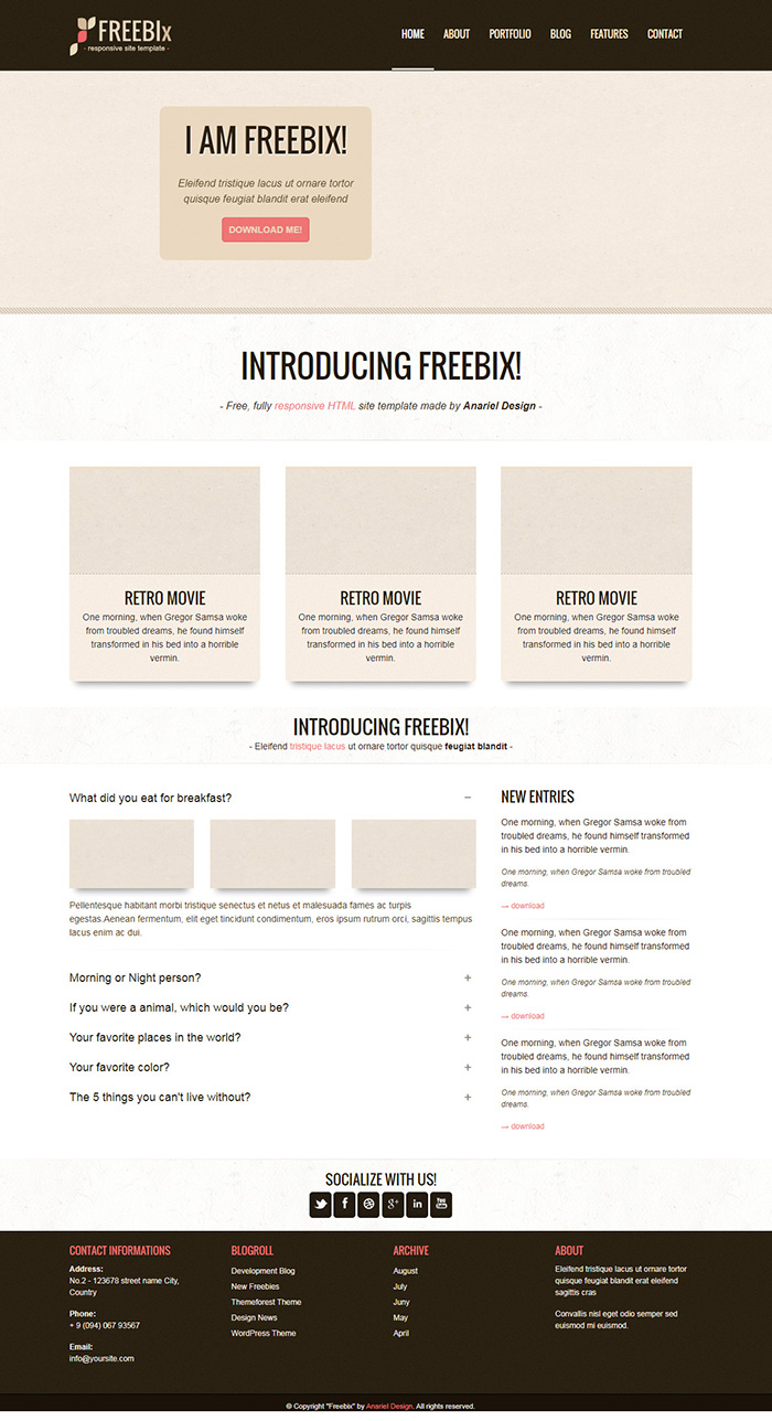 Free Freebix Website Template