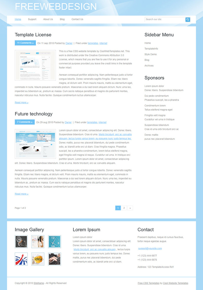 Free FreeWebDesign Website Template