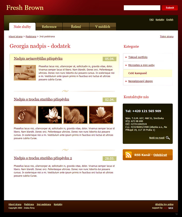 Free Fresh Brown Website Template