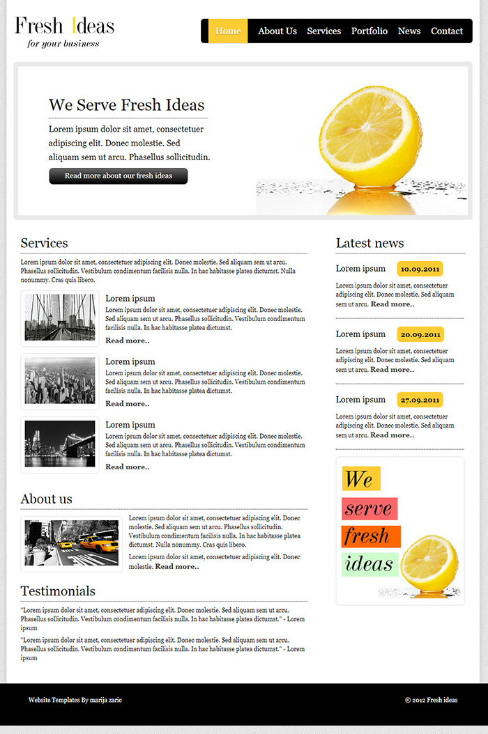 Free Fresh Ideas Website Template