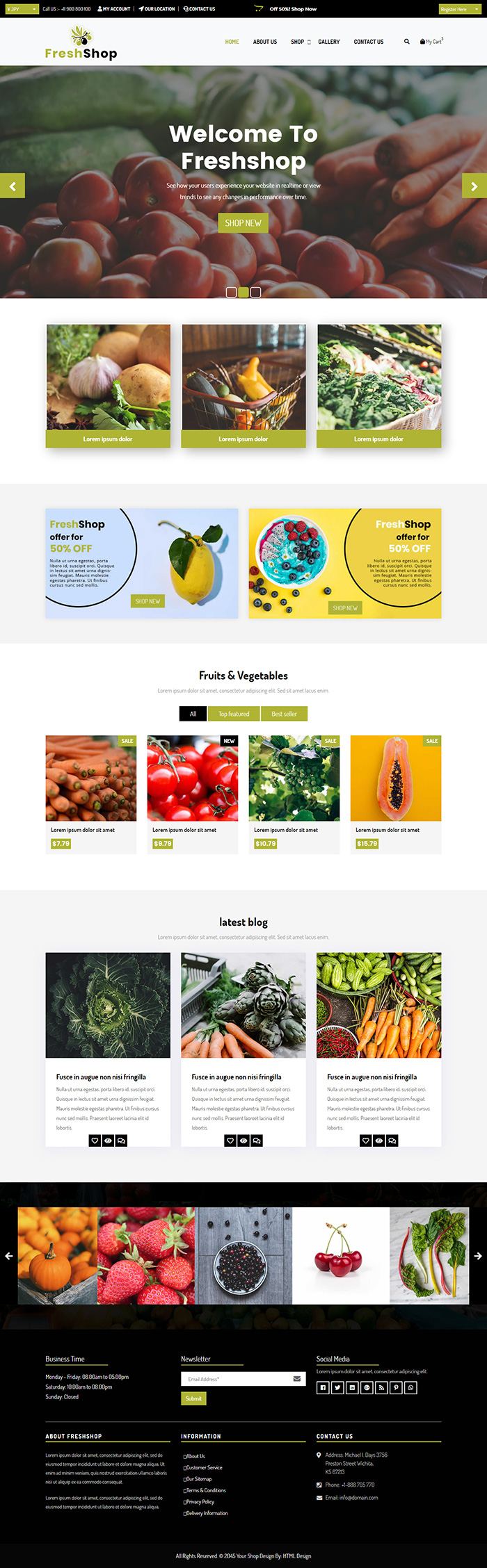 Free Freshshop Website Template
