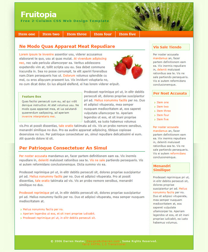 Free Fruitopia Website Template