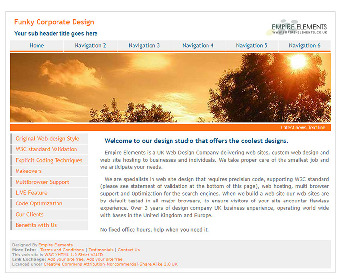 Free Funky Corporate Website Template