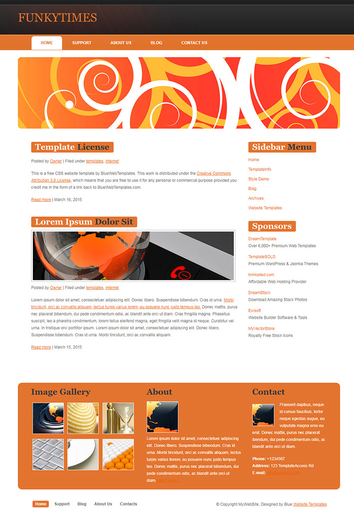 Free FunkyTimes Website Template