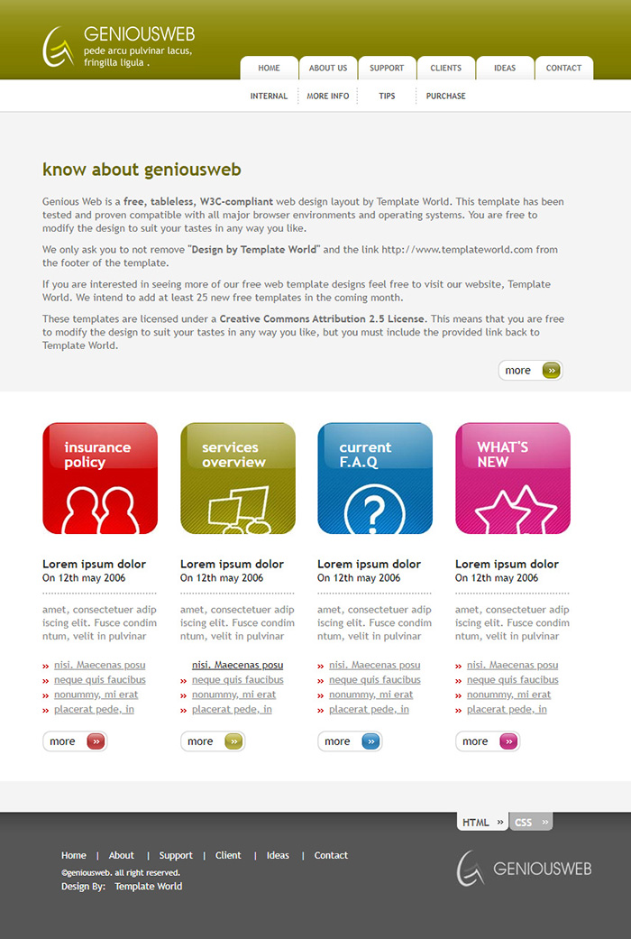 Free Genious Web Website Template