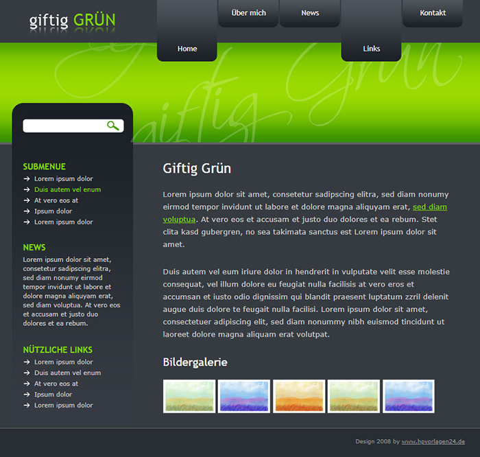 Free Giftig Gruen Website Template