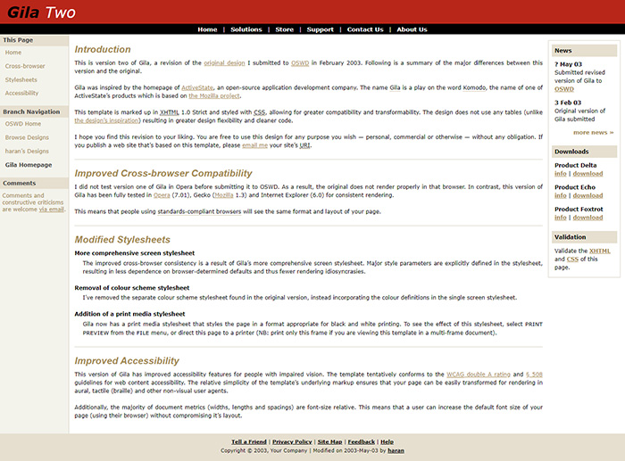 Free Gila Two Website Template