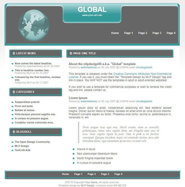 Free Global Website Template