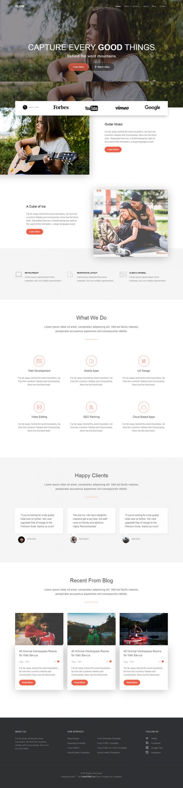 Free Glow Website Template