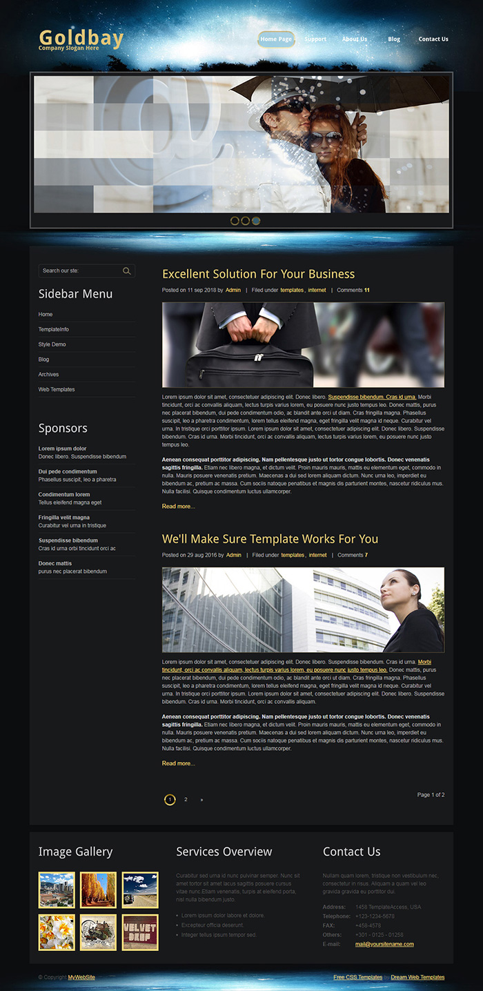 Free Goldbay Website Template