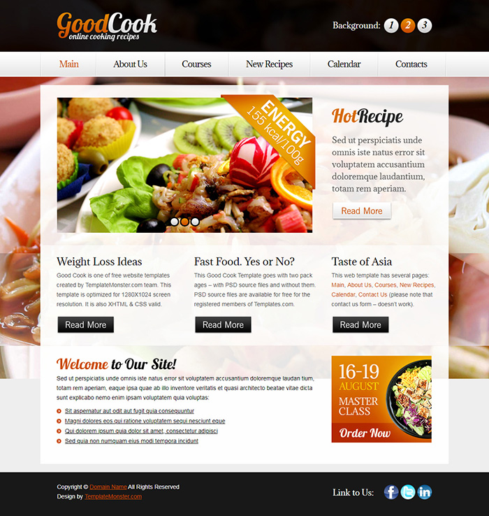 Free GoodCook Website Template