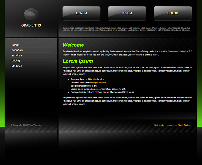 Free Gradientis Website Template
