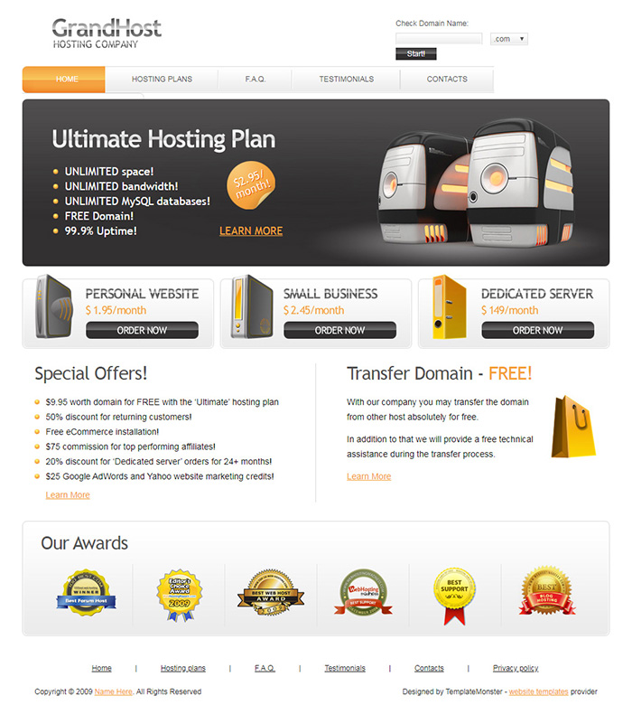 Free GrandHost Website Template