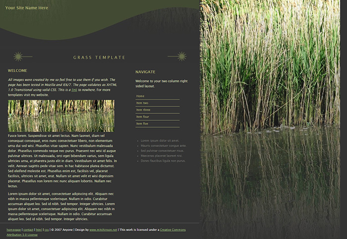 Free Grass Website Template