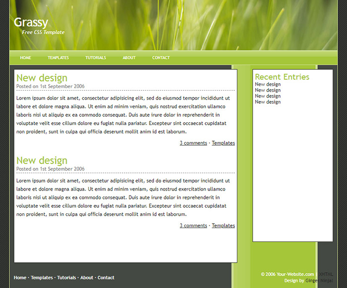 Free Grassy Website Template