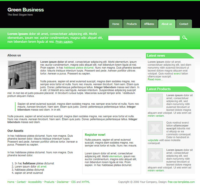 Free Green Business Website Template - Free Website Templates, HTML5 ...