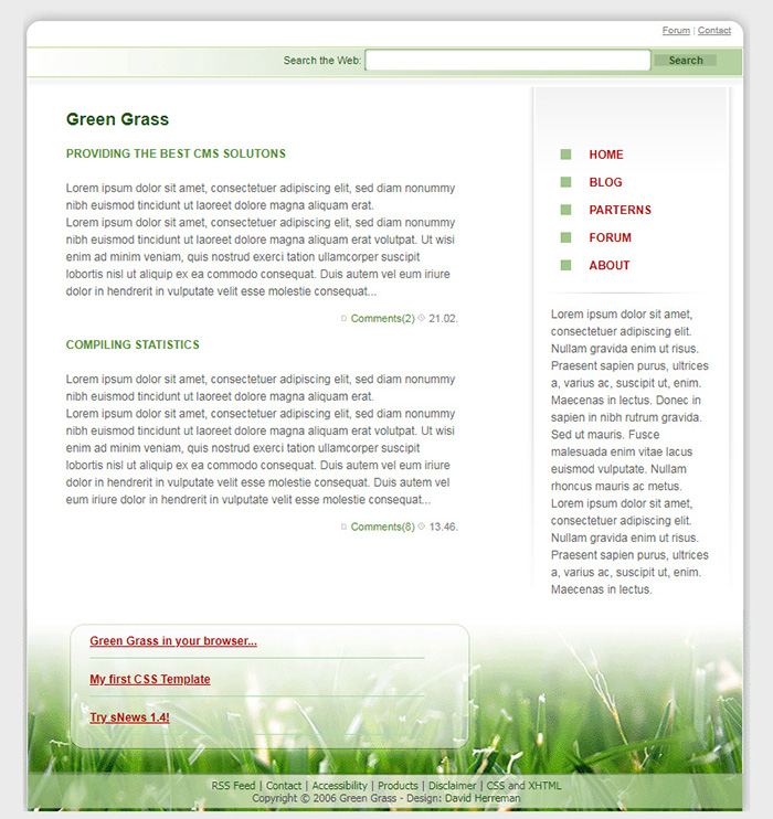 Free Green Grass Website Template - Free Website Templates, HTML5 & CSS ...