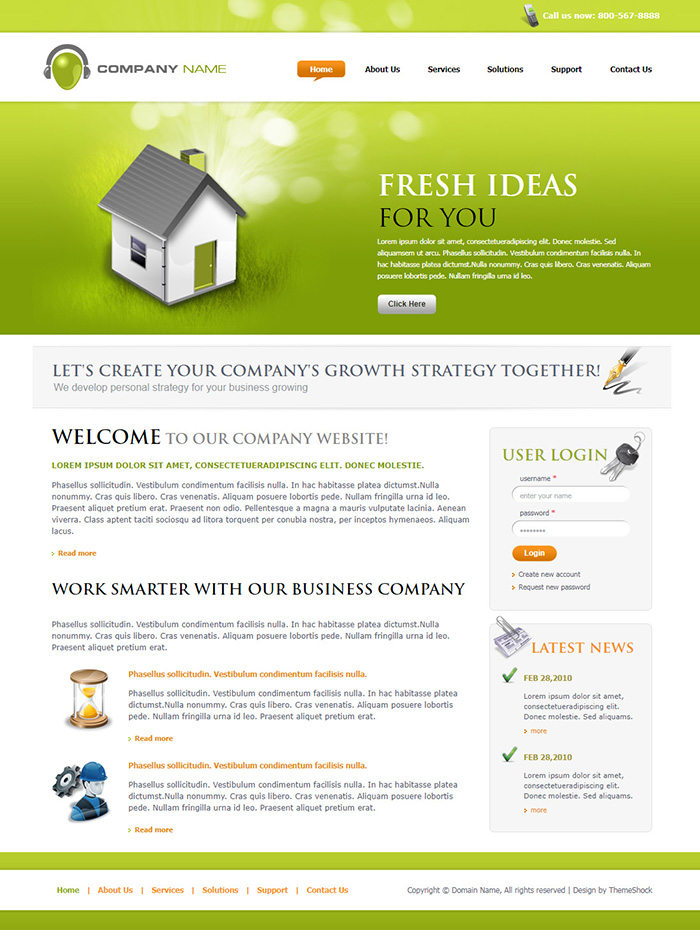 Free Green Real State Website Template