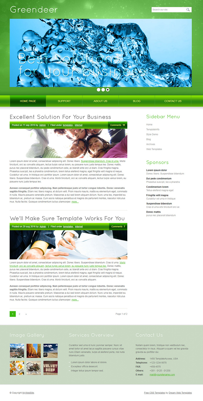 Free Greendeer Website Template