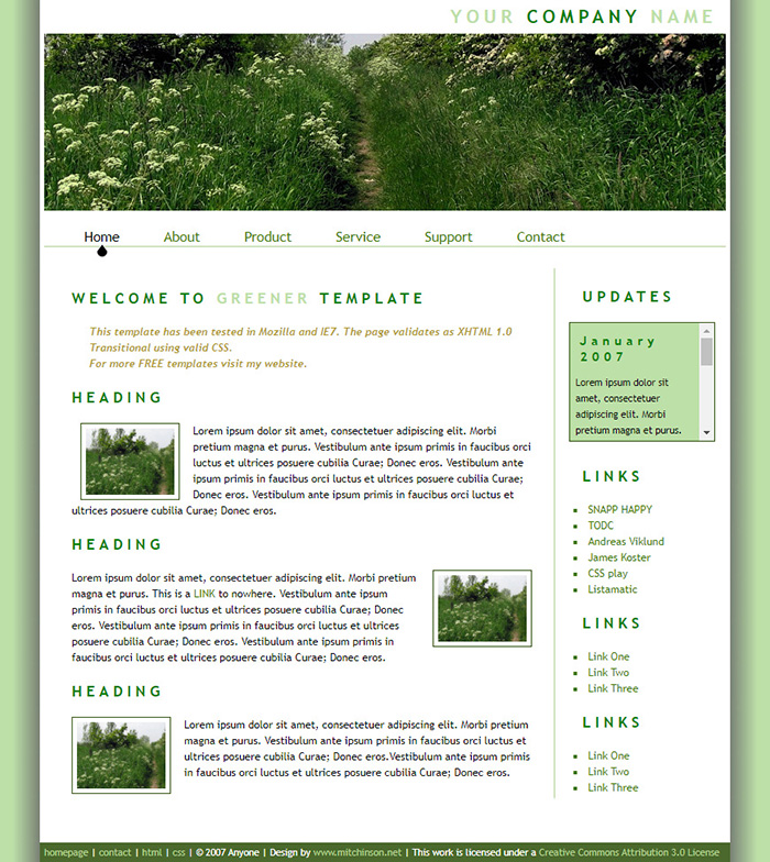 Free Greener Website Template