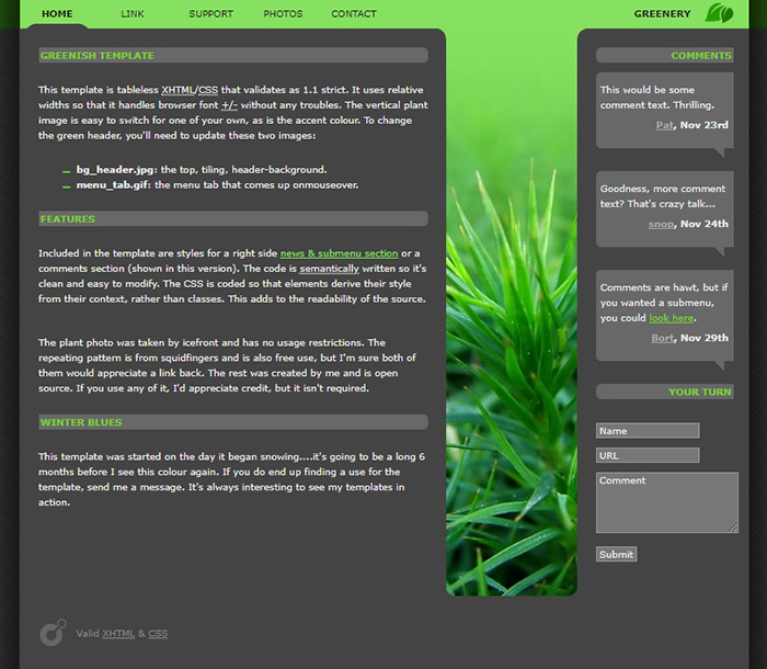 Free Greenery Website Template