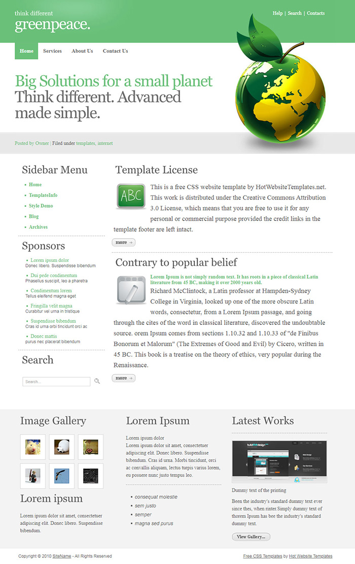 Free Greenpeace Website Template