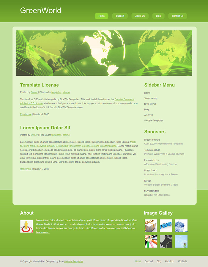 Free GreenWorld Website Template