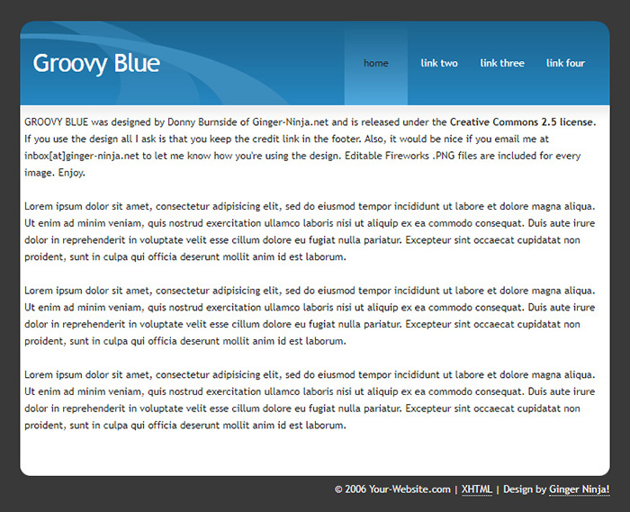 Free Groovy Blue Website Template