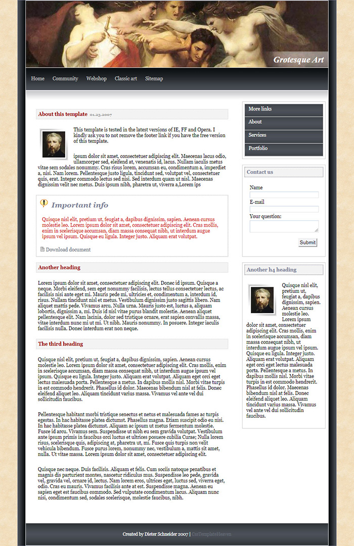 Free Grotesque Art Website Template