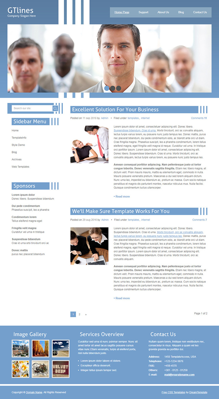 Free GTlines Website Template