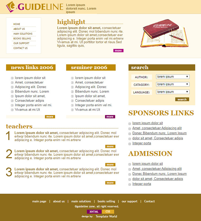 Free Guideline Website Template