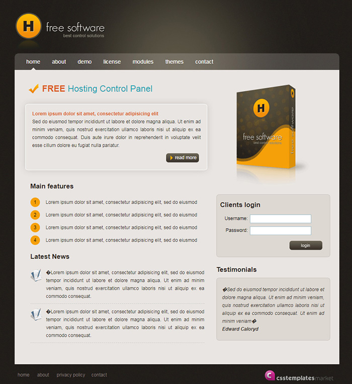Free H Free Software Website Template