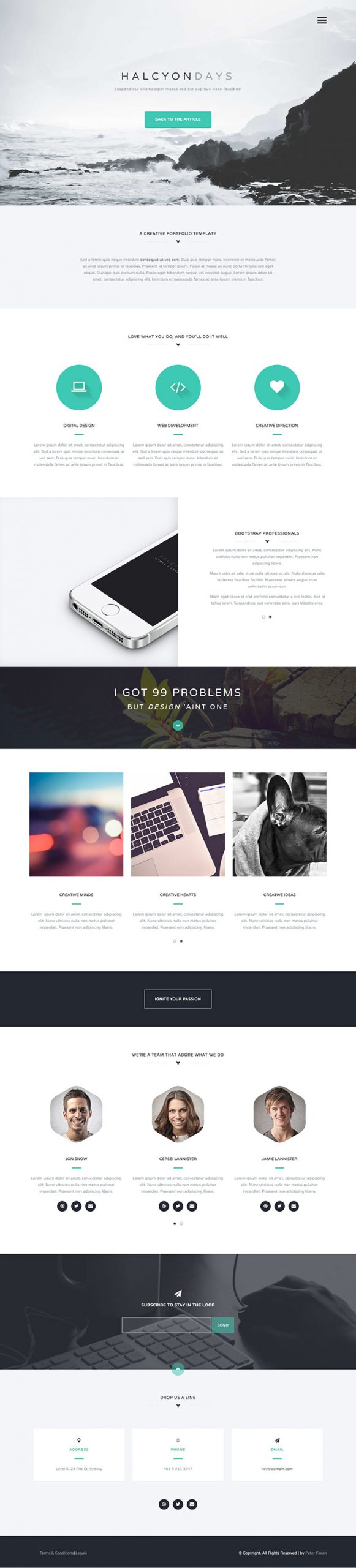 Free Halcyon Days Website Template