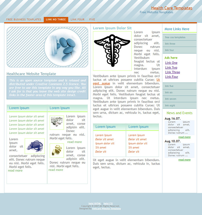 Free Health Care Website Template Free Website Templates HTML5 CSS
