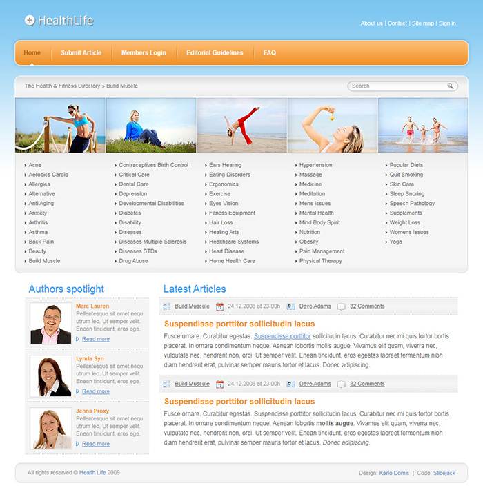 Free HealthLife Website Template