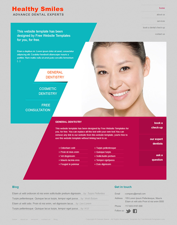 Free Healthy Smiles Website Template