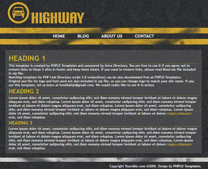 Free Highway Website Template