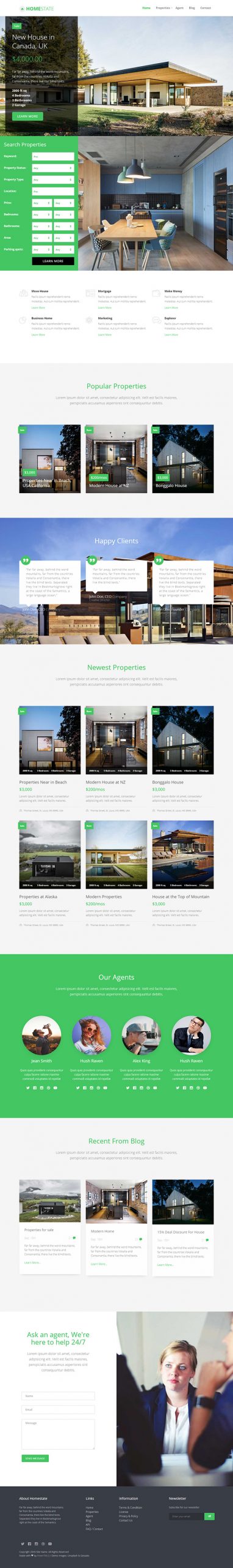 Free Homestate Website Template