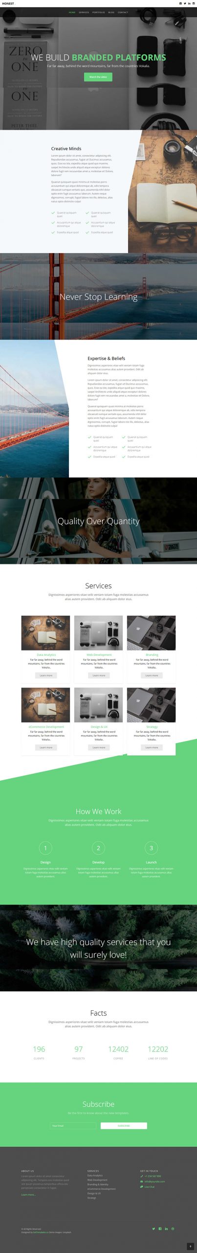 Free Honest Website Template