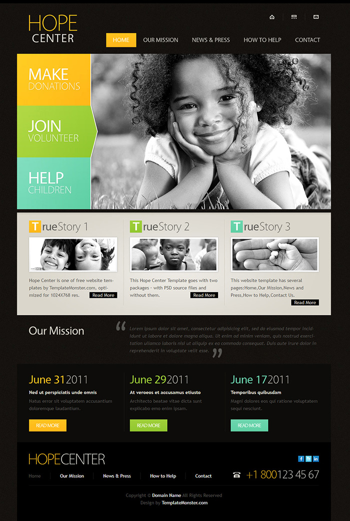 Free Hope Center Website Template