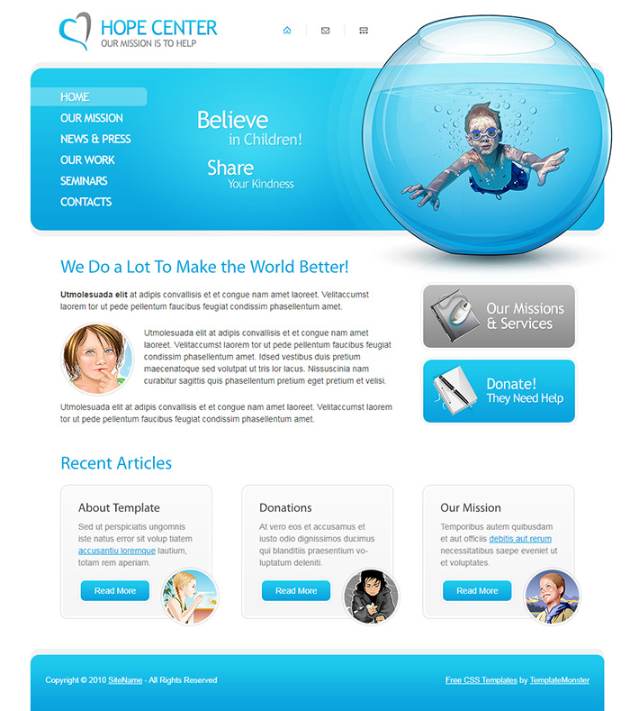 Free Hope Center Website Template