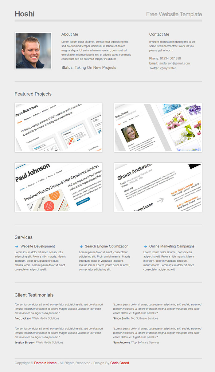 Free Hoshi Website Template