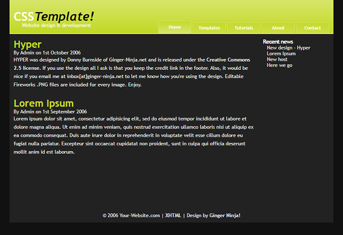 Free Hyper Website Template