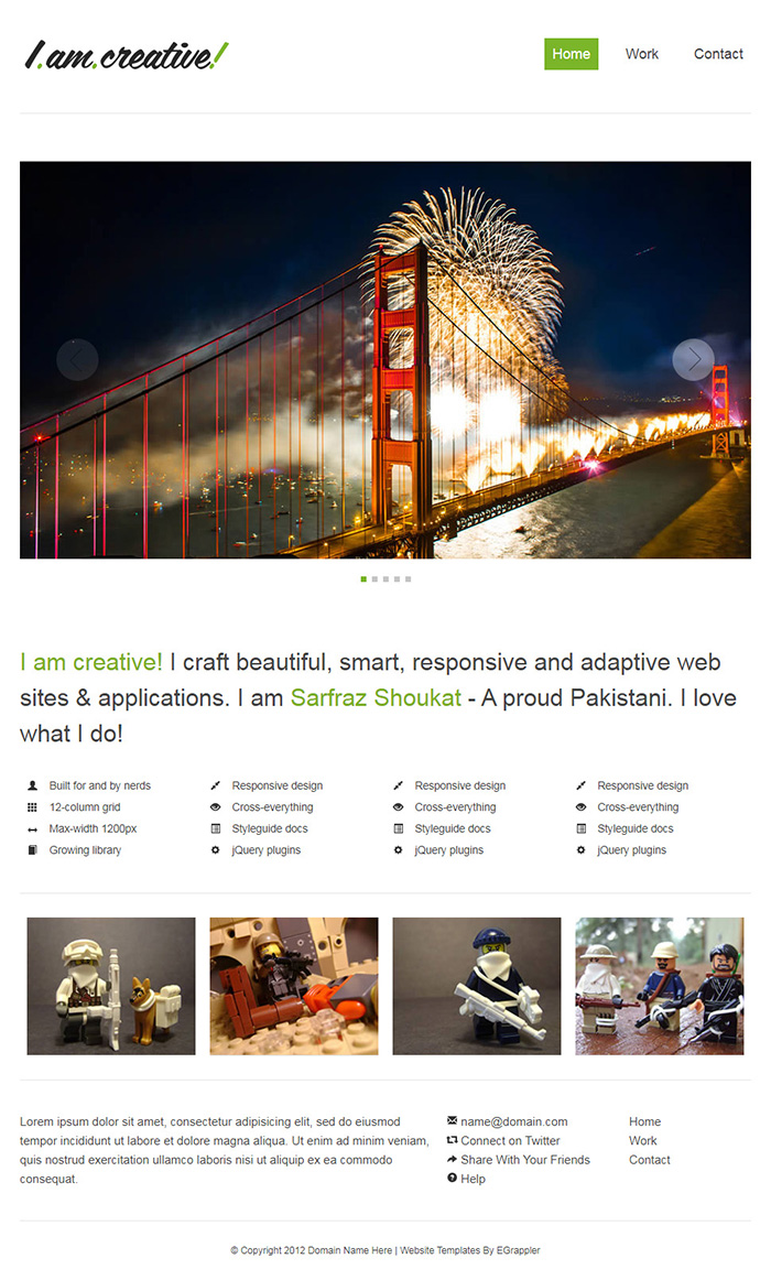 Free I Am Creative Website Template