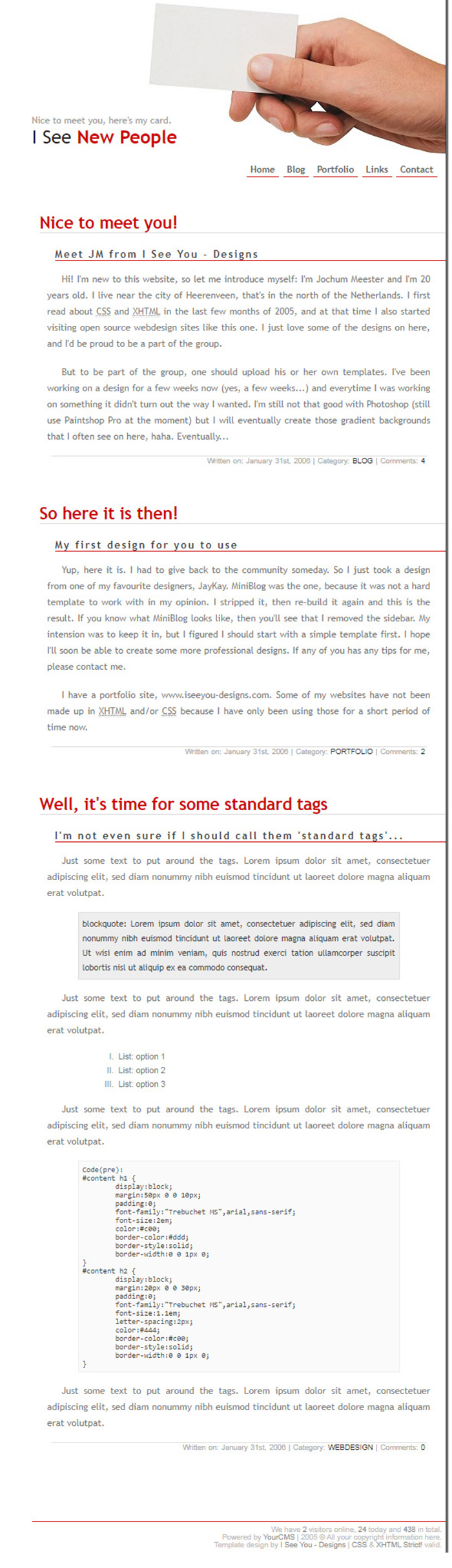 Free I See New People Website Template
