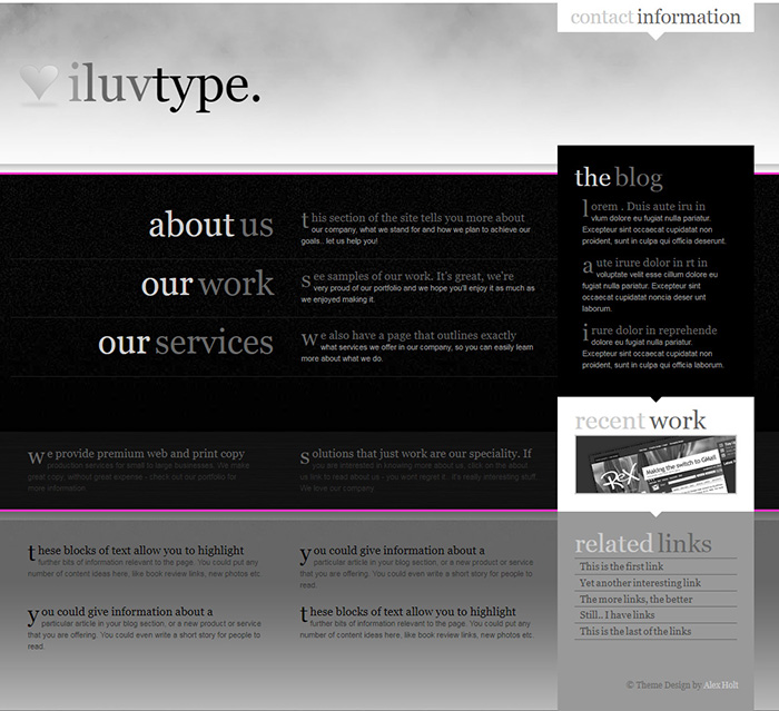 Free iluvtype Website Template
