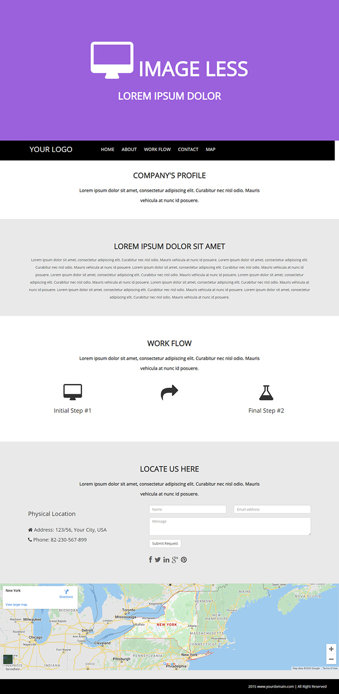 Free Image Less Website Template