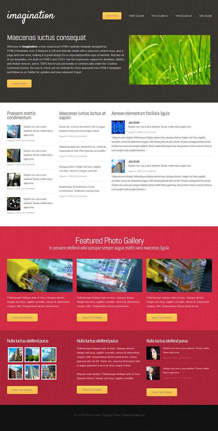 Free Imagination Website Template