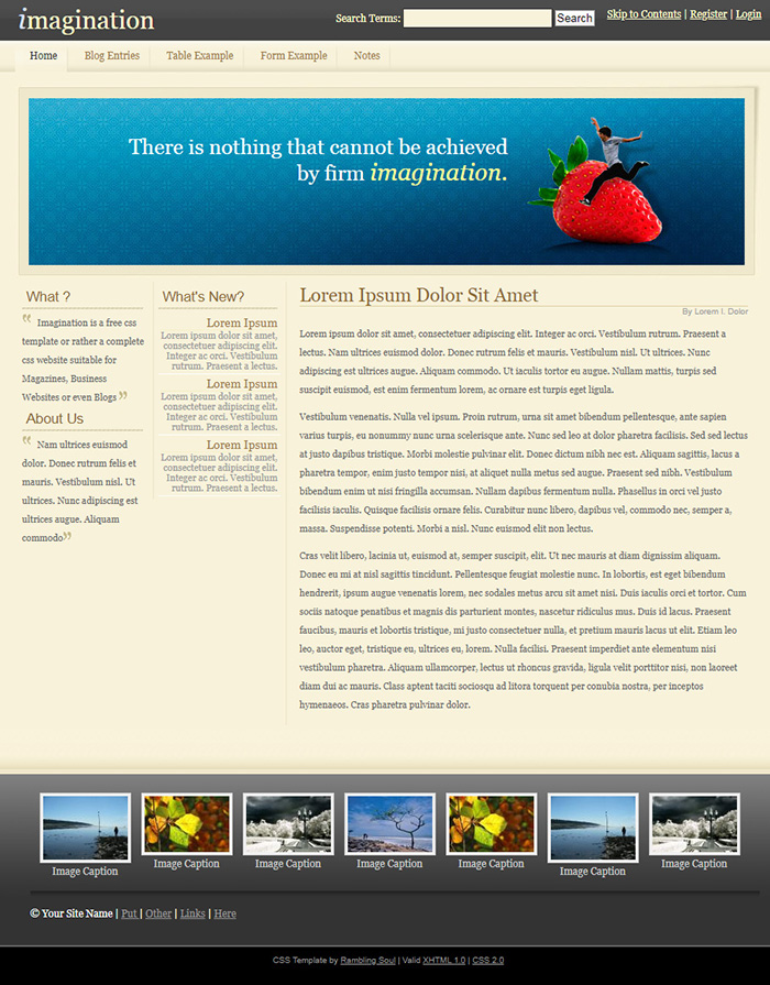 Free Imagination Website Template