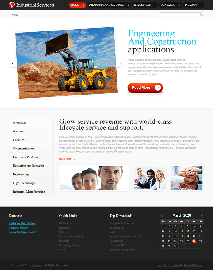 Free IndustrialServices Website Template